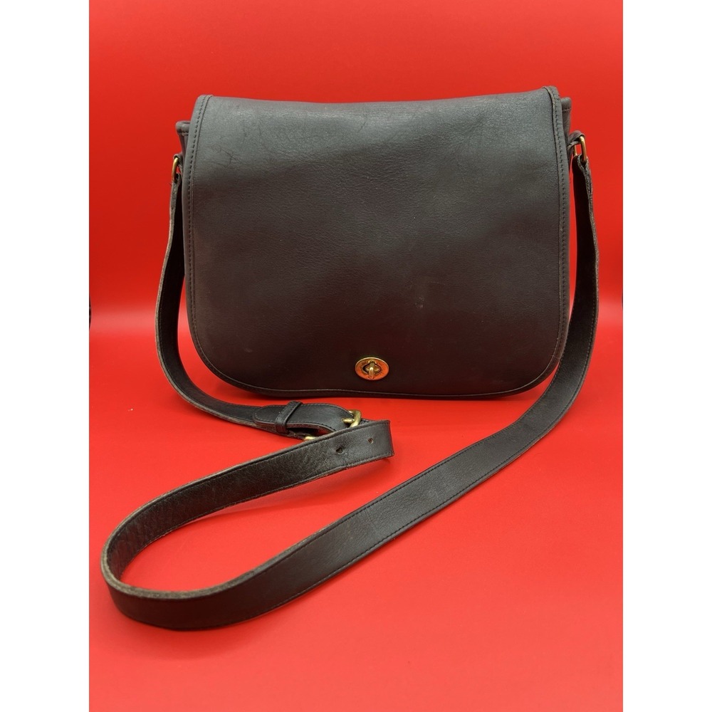 Vintage Coach Ranch Bag Black Glove Tanned Leather USA No. 204-9318 Rare